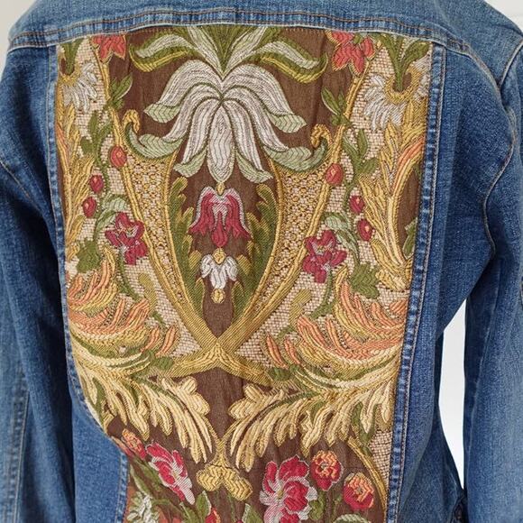 The Denim Taylor brocade n bling jean jacket n silk belted jeans n trim 14 - Picture 12 of 16
